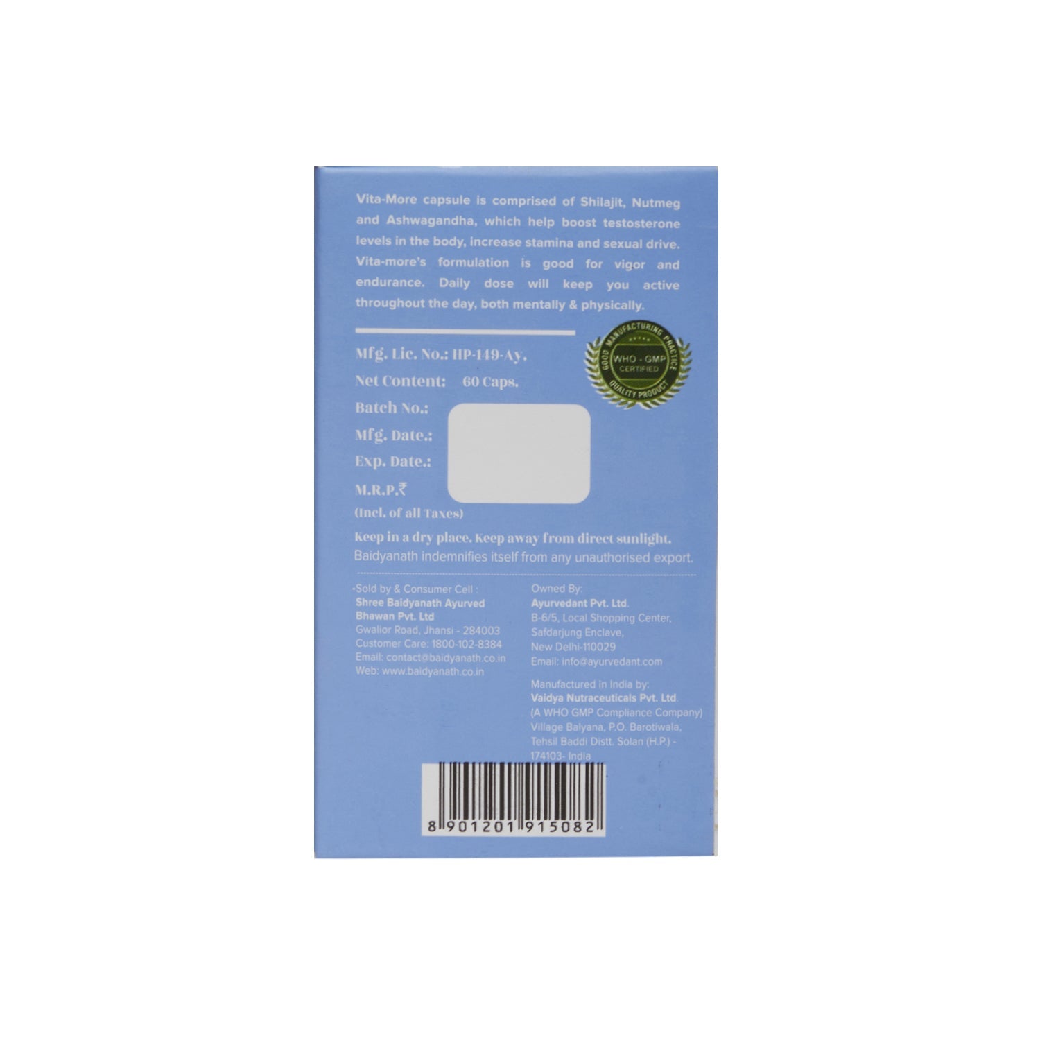 Baidyanath Jhansi Ayurvedant Vita More Capsules - 60 Caps