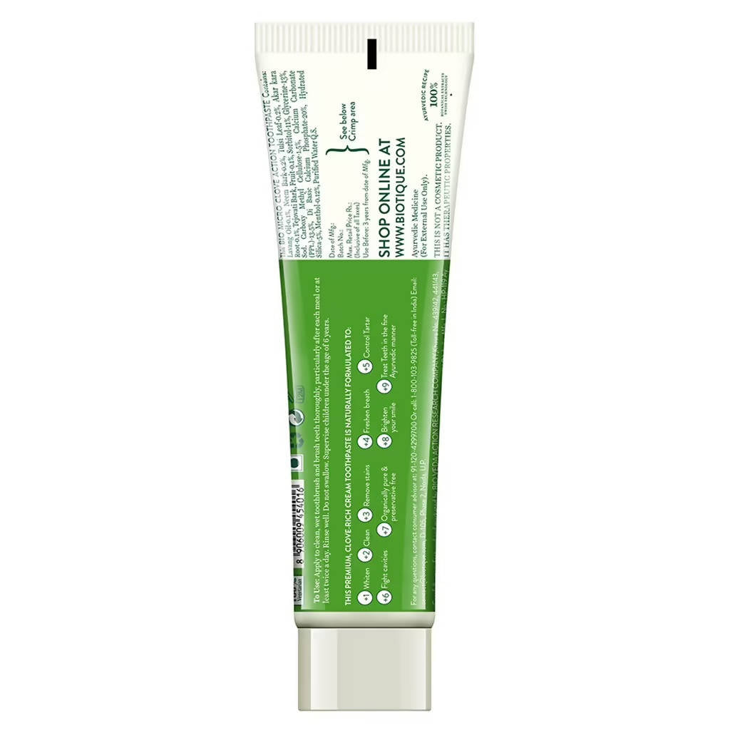 Biotique Clove & Tulsi Complete Care Toothpaste - 140 GM