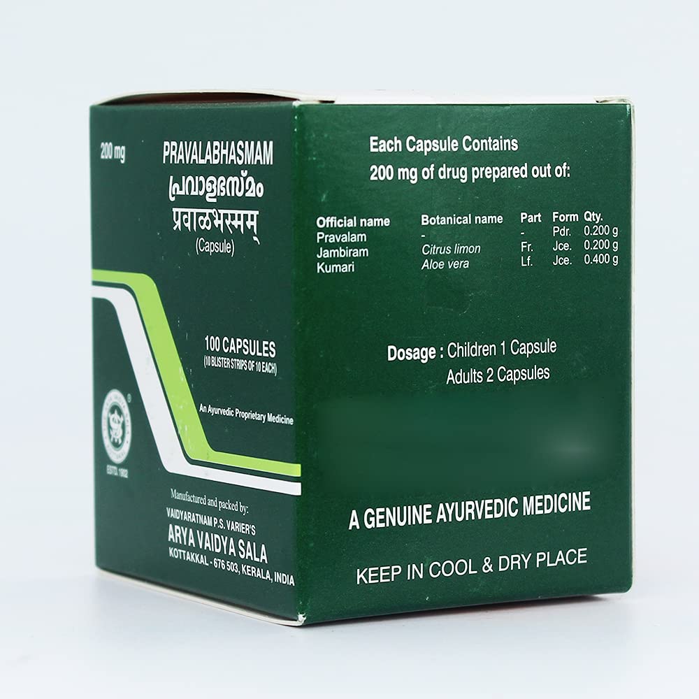 Kottakkal Pravala Bhasmam Capsules - 100 Nos