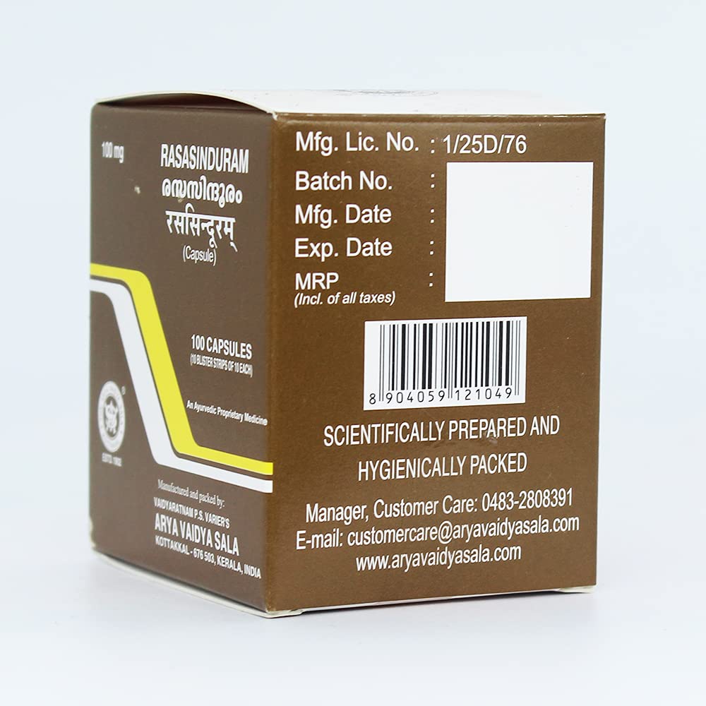 Kottakkal Rasasindooram Capsules - 100 Nos