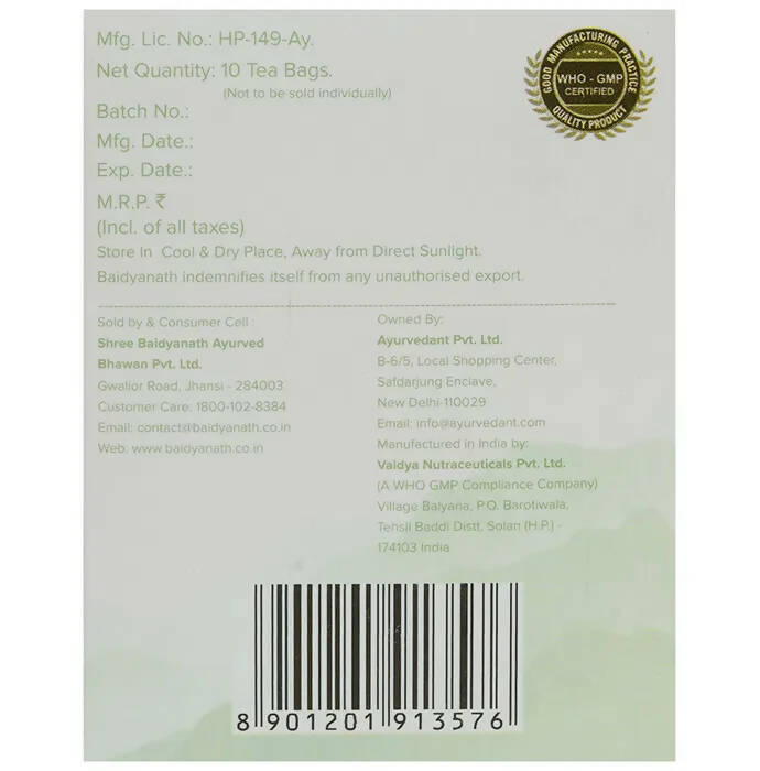 Baidyanath Jhansi Ayurvedant Vital-Tea Bags - 10 Tea Bags