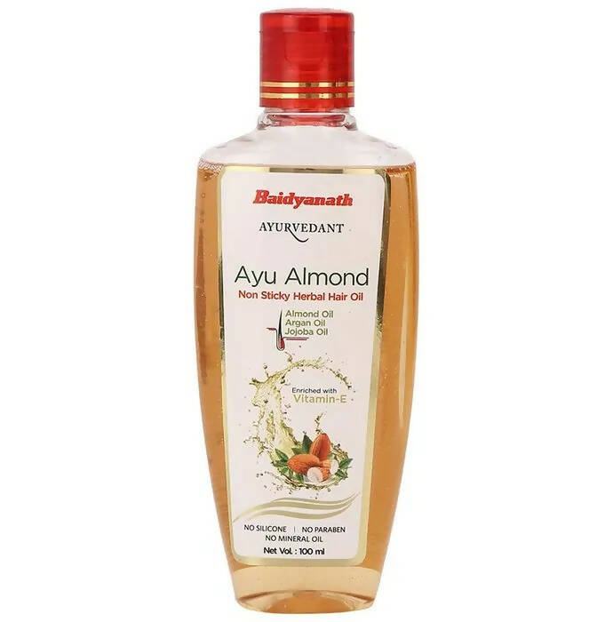 Baidyanath Jhansi Ayurvedant Ayu Almond Non Sticky Herbal Hair Oil - 100 ML