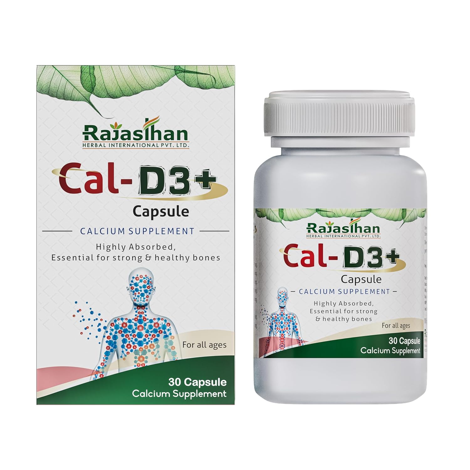 Rajasthan Herbals Cal-D3+ Capsules - 30 Caps