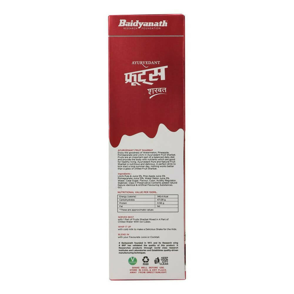 Baidyanath Fruits Sharbat - 750 ML