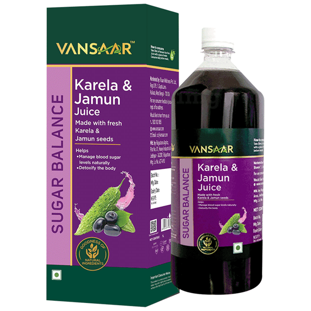 Vansaar Karela Jamun Juice - 1000 ML / 1 Ltr