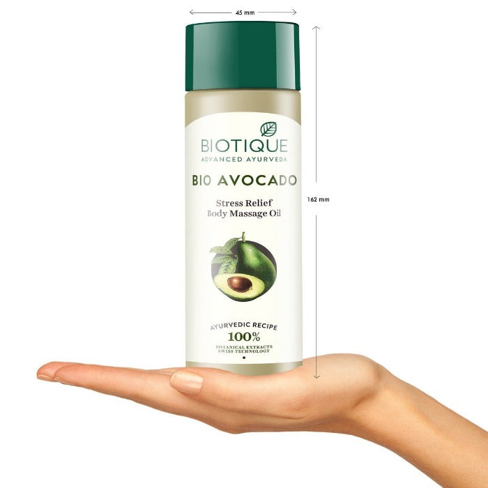 Biotique Advanced Ayurveda Bio Avocado Stress Relief Body Massage Oil - 200 ML