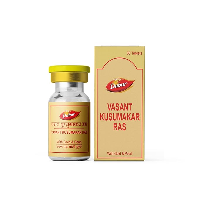 Dabur Vasant Kusumakar Ras with Gold & Pearl Tablets