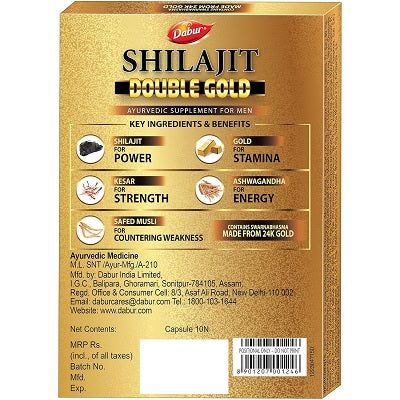 Dabur Shilajit Double Gold Capsules - 10 Capsules