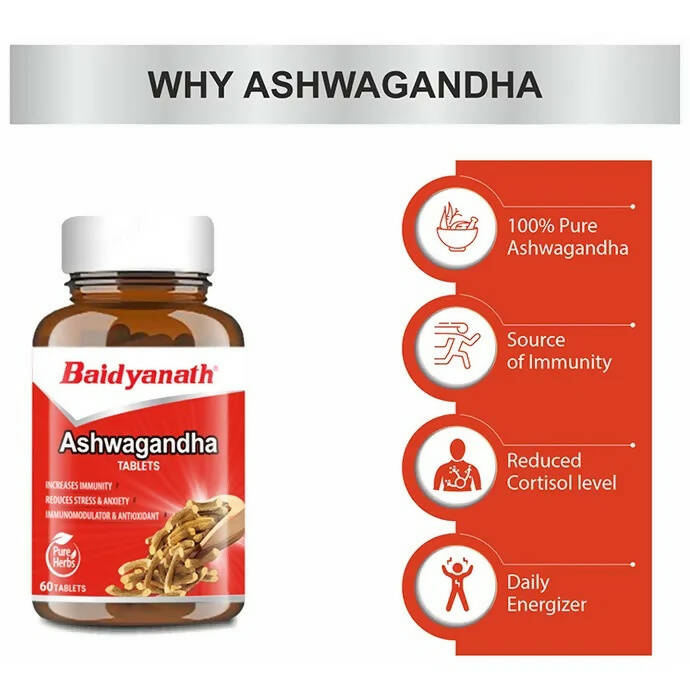 Baidyanath Kolkata Ashwagandha Tablets - 60 Tabs