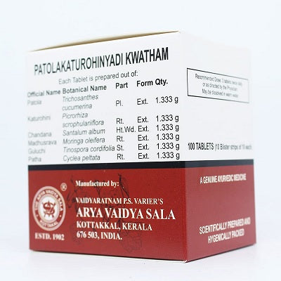Kottakkal Patolakaturohinyadi Kwatham Tablets - 100 Nos