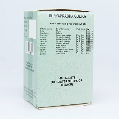 Kottakkal Surya Prabha Gulika - 100 Nos
