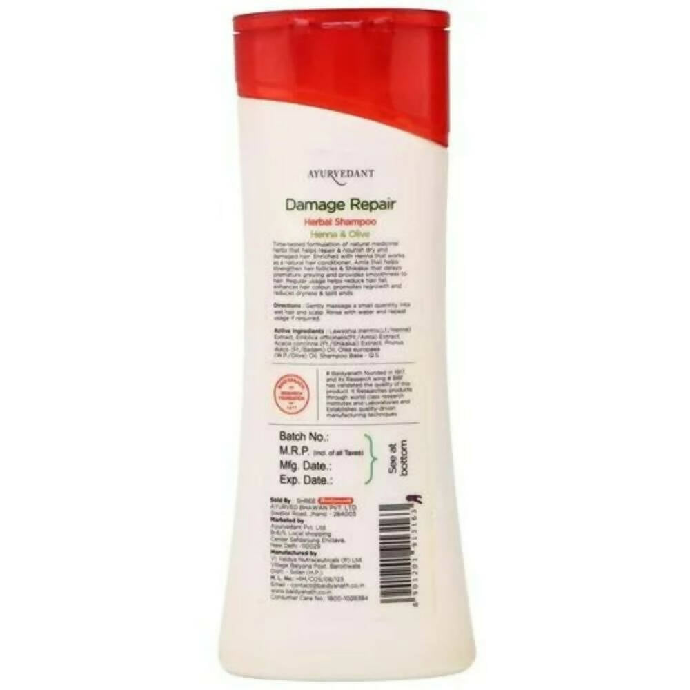 Baidyanath Jhansi Ayurvedant Damage Repair Herbal Shampoo Henna & Olive - 100 ML