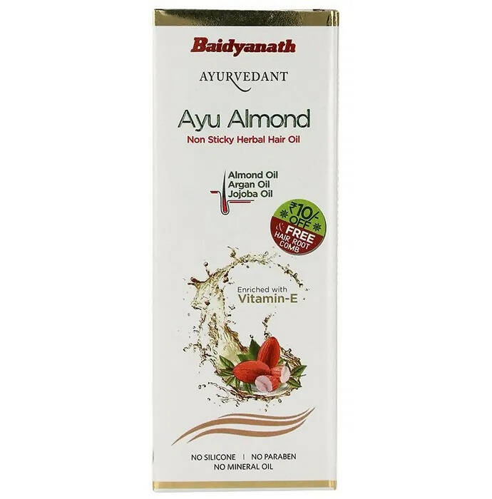Baidyanath Jhansi Ayurvedant Ayu Almond Non Sticky Herbal Hair Oil - 100 ML