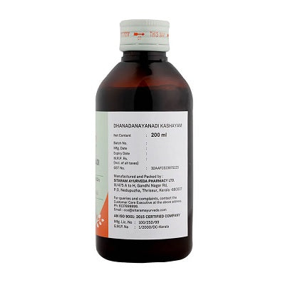 Sitaram Ayurveda Dhanadanayanadi Kashayam - 200 ML