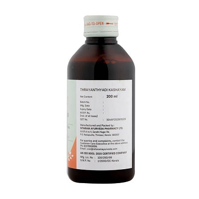 Sitaram Ayurveda Thrayanthyadi Kashayam - 200 ML