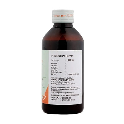 Sitaram Ayurveda Vyoshadi Kashayam - 200 ML