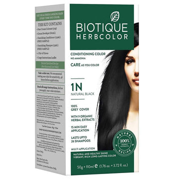 Biotique Bio Herbcolor 1N Natural Black Conditioning Color - Combo