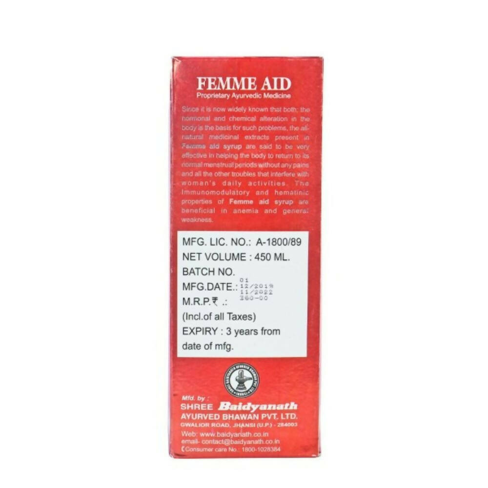 Baidyanath Jhansi Femme Aid Syrup - 450 ML
