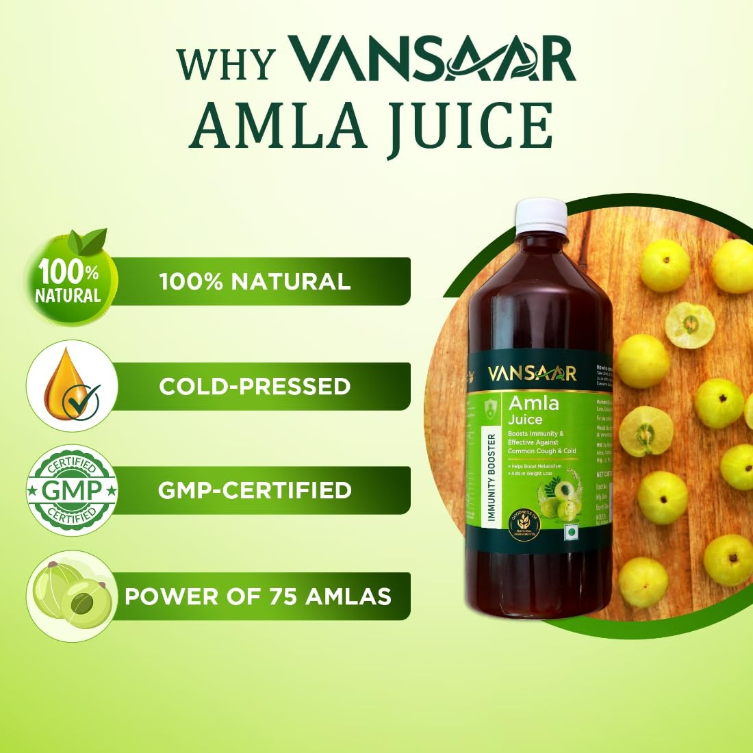 Baidyanath Vansaar Amla Juice - 1000 ML / 1 Ltr
