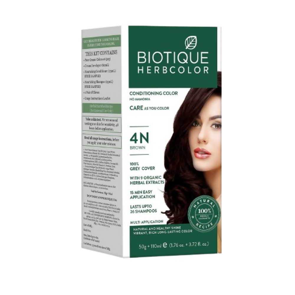 Biotique Herbcolor Conditioning Hair Colour Ammonia Free (Brown 4N ) - 160 ML