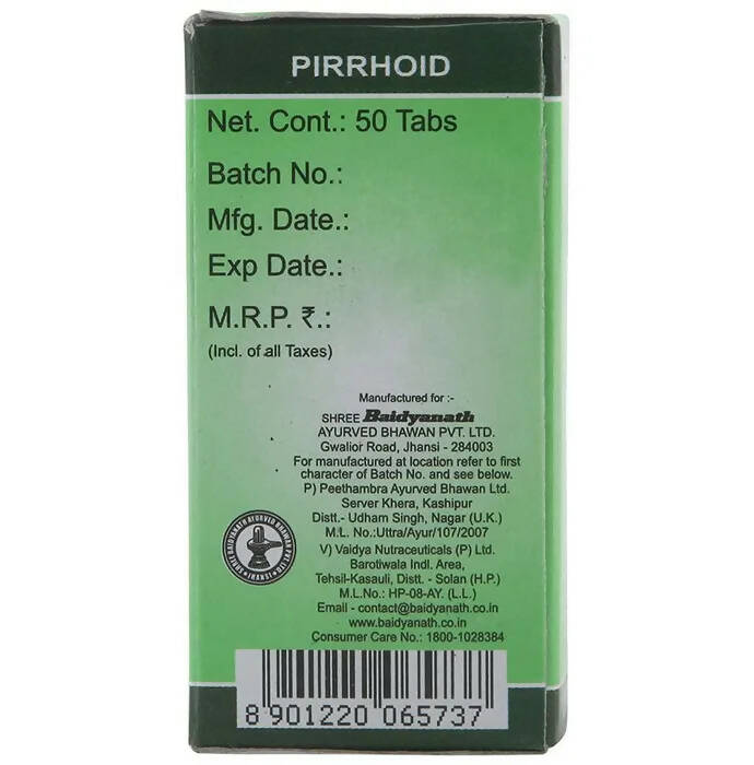 Baidyanath Jhansi Pirrhoid Tablets - 50 Tabs