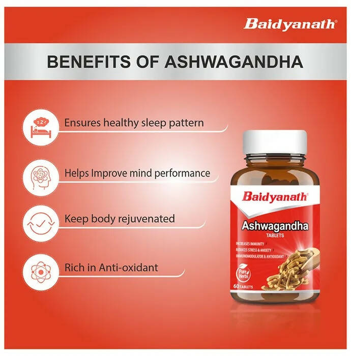 Baidyanath Kolkata Ashwagandha Tablets - 60 Tabs