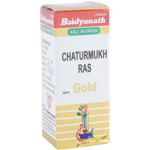 Baidyanath Jhansi Chaturmukh Ras (With Gold) - 10 Tabs