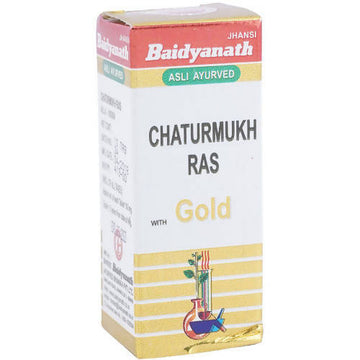Baidyanath Jhansi Chaturmukh Ras (With Gold) - 10 Tabs