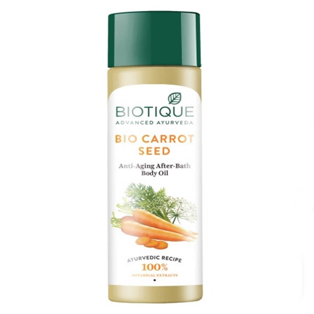 Biotique Advanced Ayurveda Bio Carrot Seed Anti-Aging After-Bath Body Oil - 120 ML