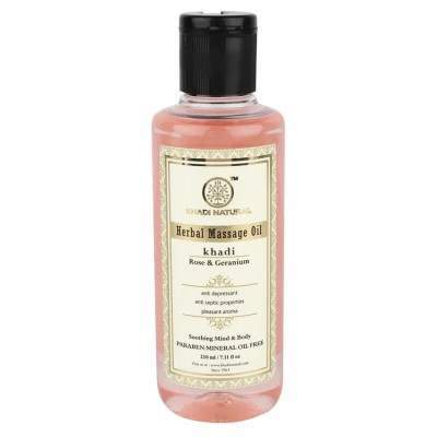 Buy Khadi Natural Rose & Geranium Herbal Massage Oil Paraben Free online usa [ US ] 