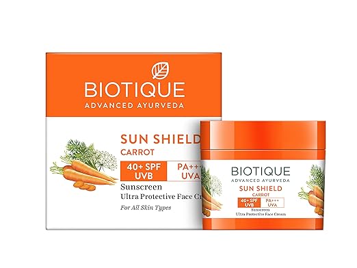 Buy Biotique Bio Carrot 40+ SPF UVA/UVB Sunscreen Ultra Soothing Face Cream online usa [ USA ] 