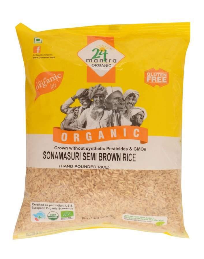 Buy 24 mantra Sona masuri Raw Semi Brown Rice Handpounded