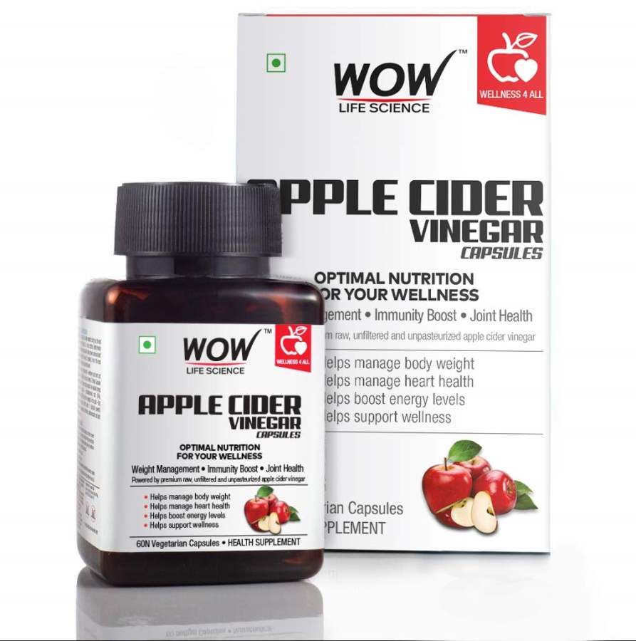 Buy WOW Raw Apple Cider Vinegar 500mg - 60 Vegetarian Capsules online usa [ USA ] 