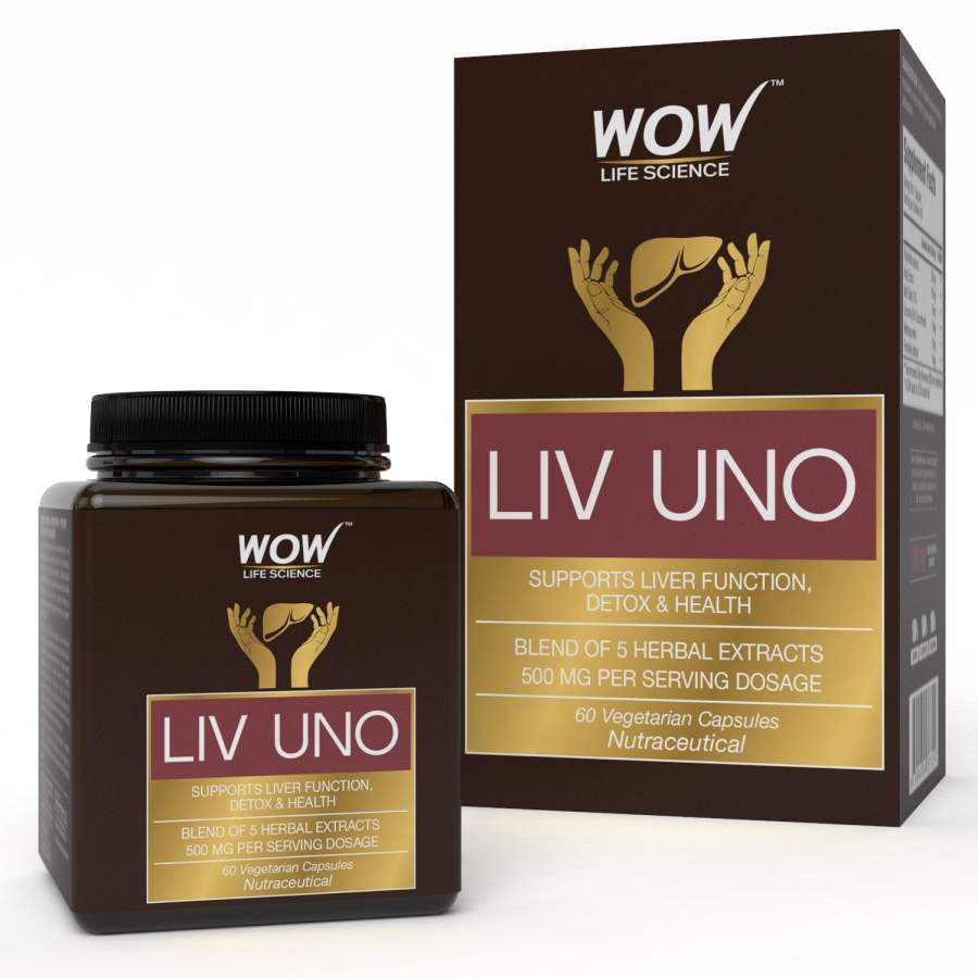 Buy WOW Liv Uno (Blend of 5 Herbal Extracts) 500mg - 60 Vegetarian Capsules online usa [ USA ] 