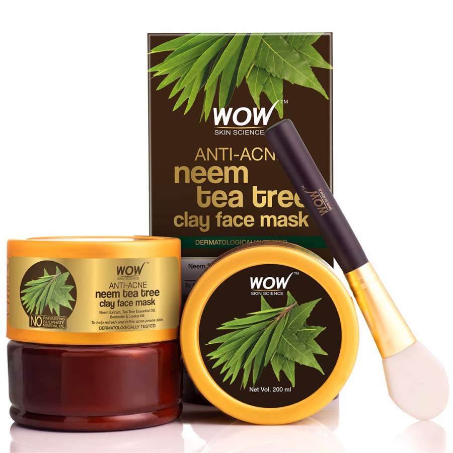 Buy WOW Skin Science Anti-Acne Neem & Tea Tree Clay Face Mask online usa [ US ] 