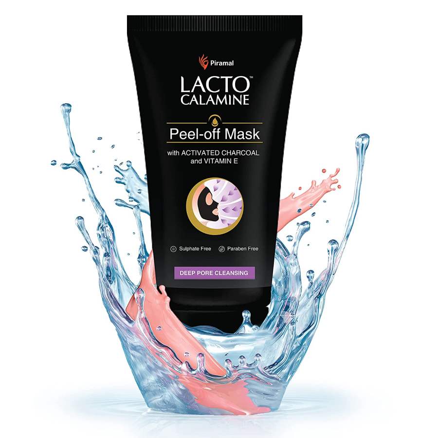 Buy Lacto Calamine Face Peel Off Mask with Activated Charcoal and Vitamin E for deep pore cleansing, removing blackheads and whiteheads online usa [ USA ] 