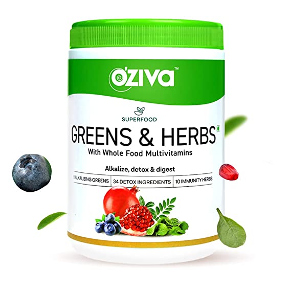 Buy OZiva Superfood Greens & Herbs With Whole Food Multivitamins